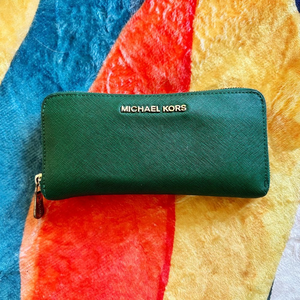 Michael Kors Jet Set Continental Wallet - Fern Green